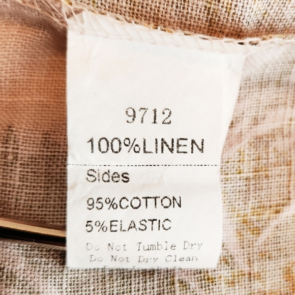 Helga May Linen Jungle Dress Bungalow Grey Italy Lagenlook Pockets Palm Tree - Picture 6 of 10